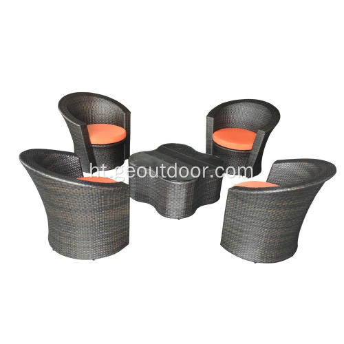 5 pcs modèn jaden flè Rattan deyò mèb